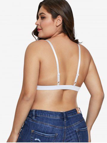 

Unlined Plus Size Lace Bra, White