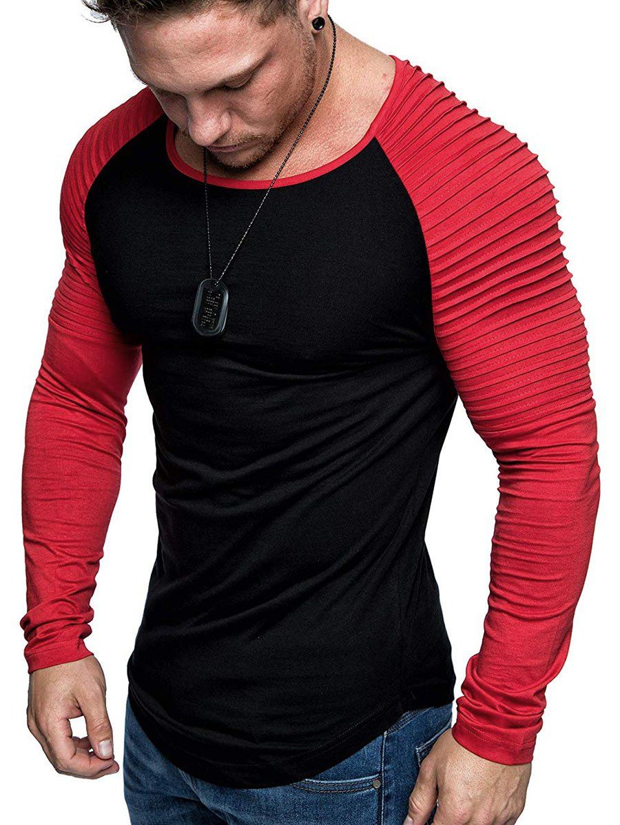 

Raglan Sleeve Contrast Baseball T-shirt, Multi-a