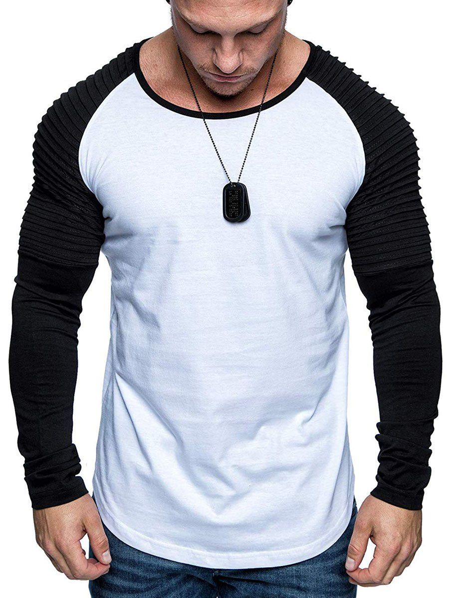 

Raglan Sleeve Contrast Baseball T-shirt, Multi-c