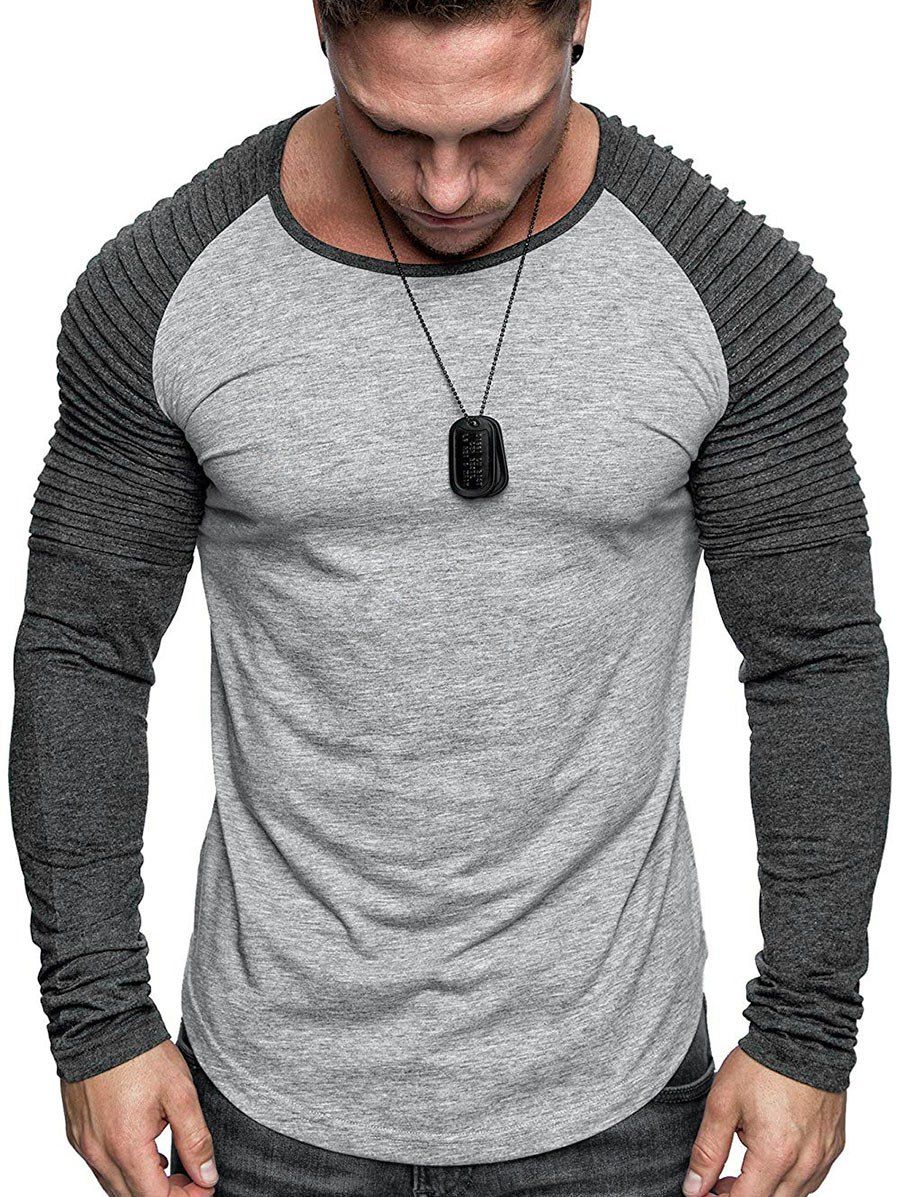 

Raglan Sleeve Contrast Baseball T-shirt, Multi-b