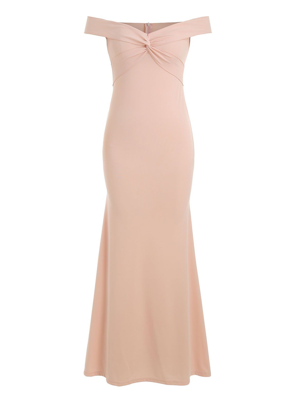 

Off Shoulder Twisted Maxi Dress, Pink