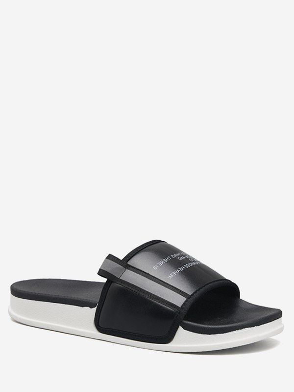 

Letter Print Outdoor Slides, Black