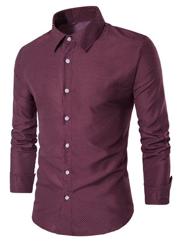 

Button Up Leisure Long Sleeves Shirt, Red wine