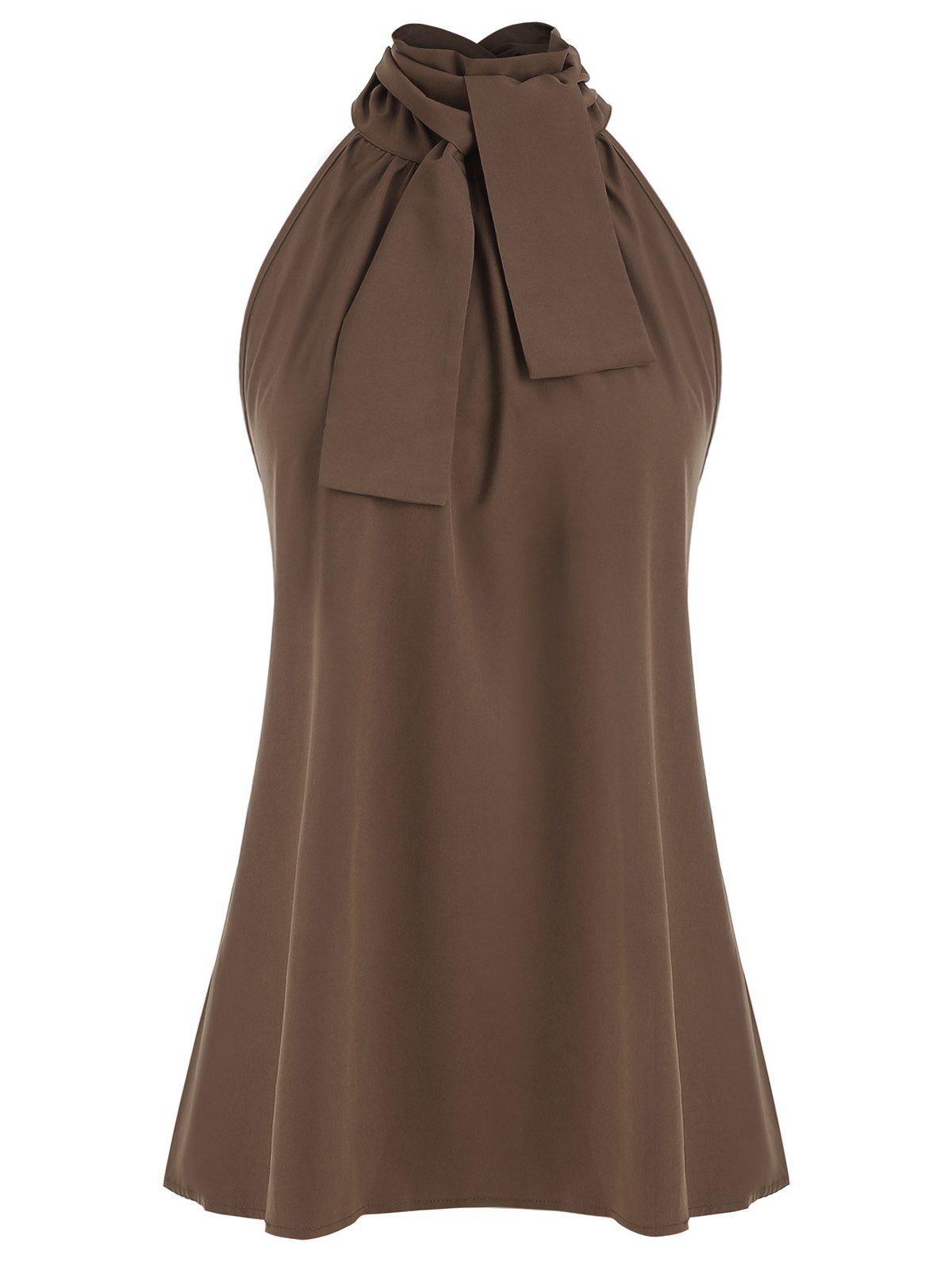 

Knotted Plain Tank Top, Coffee