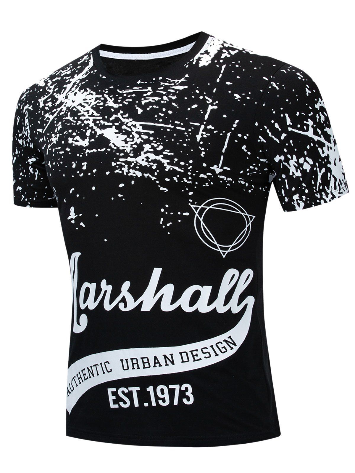 

Graphic Decoration Short Sleeves T-shirt, Black