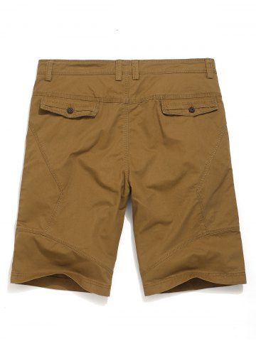 

Zip Fly Design Leisure Cargo Shorts, Orange gold
