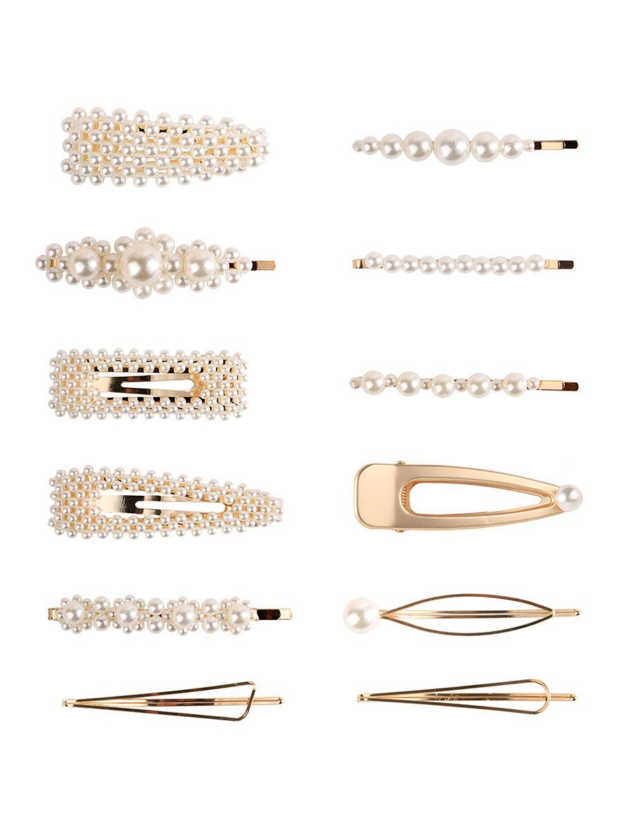 

Artificial Pearl 12Pcs Hairpins Set, Gold