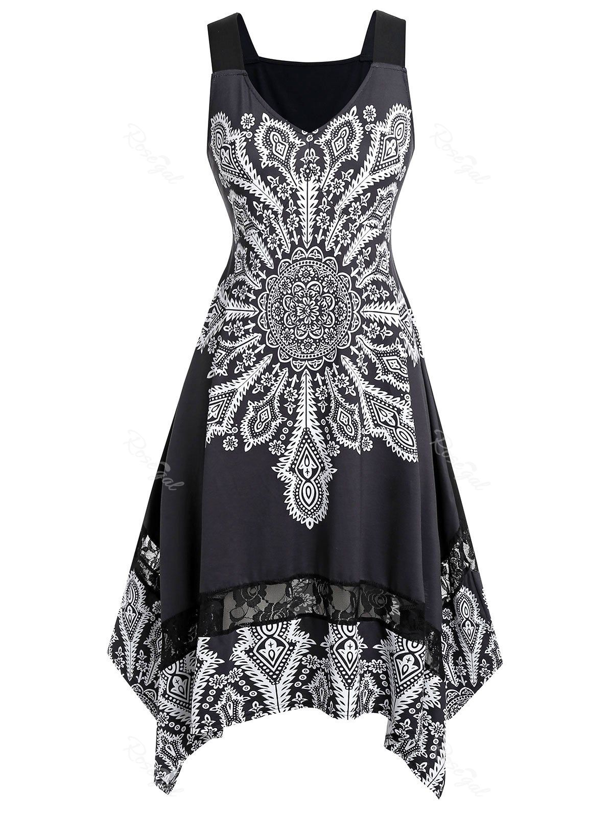 

Plus Size Asymmetrical Color Block Dress, Black