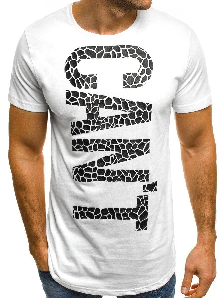 

Casual Letter Print Short Sleeves T-shirt, White