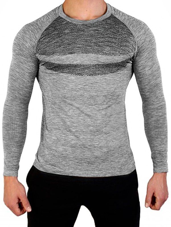 

Polka Dots Print Raglan Sleeves T-shirt, Light gray