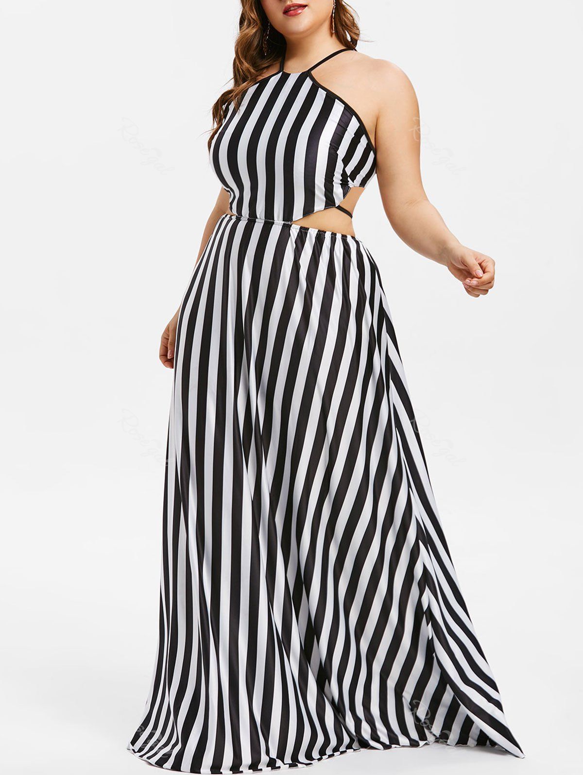 plus size backless maxi dress