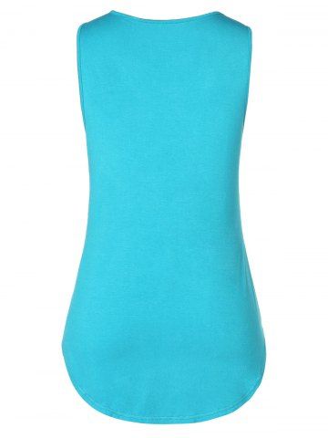 

Floral Lace Two Tone Tank Top, Celeste