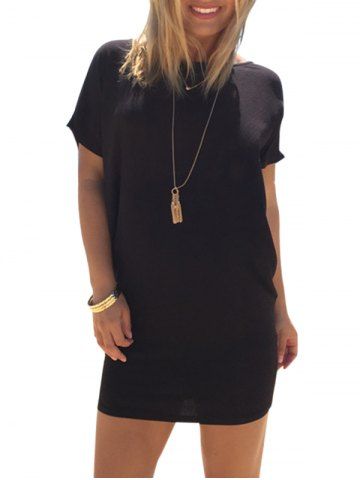 

Crisscross Mini Dress, Black