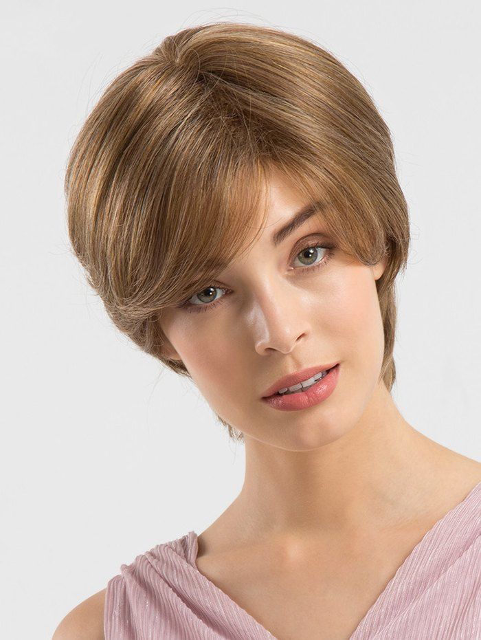 

Straight Short Side Bang Synthetic Wig, Brown
