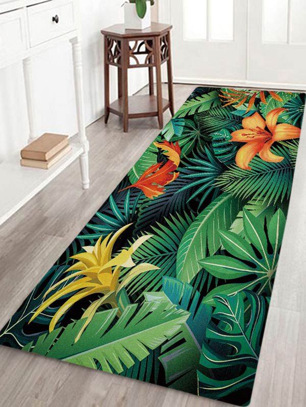 

3D Flower Leaf Pattern Floor Rug, Multi-a