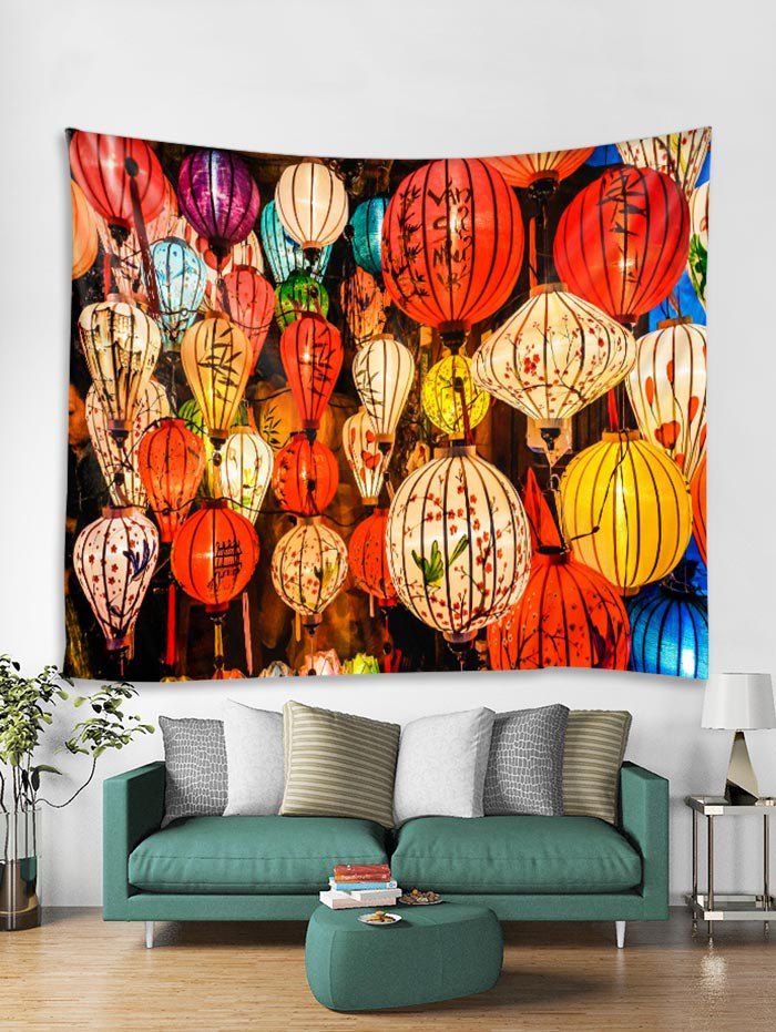 

Lantern Print Tapestry Wall Hanging Art Decoration, Red