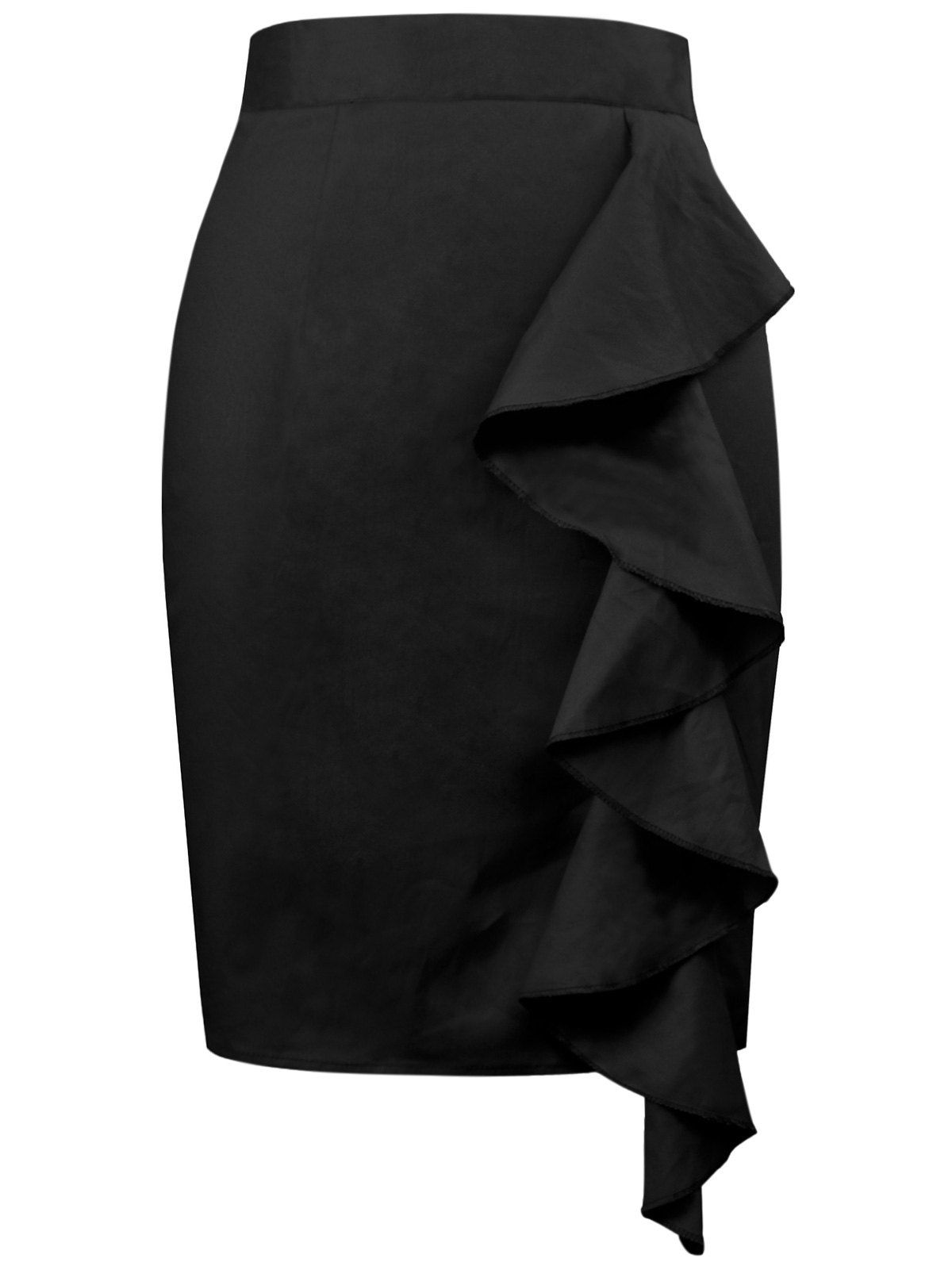 

Asymmetrical Zippered Skirt, Black