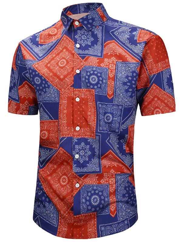 

Casual Tribal Printed Short Sleeves Shirt, Multi