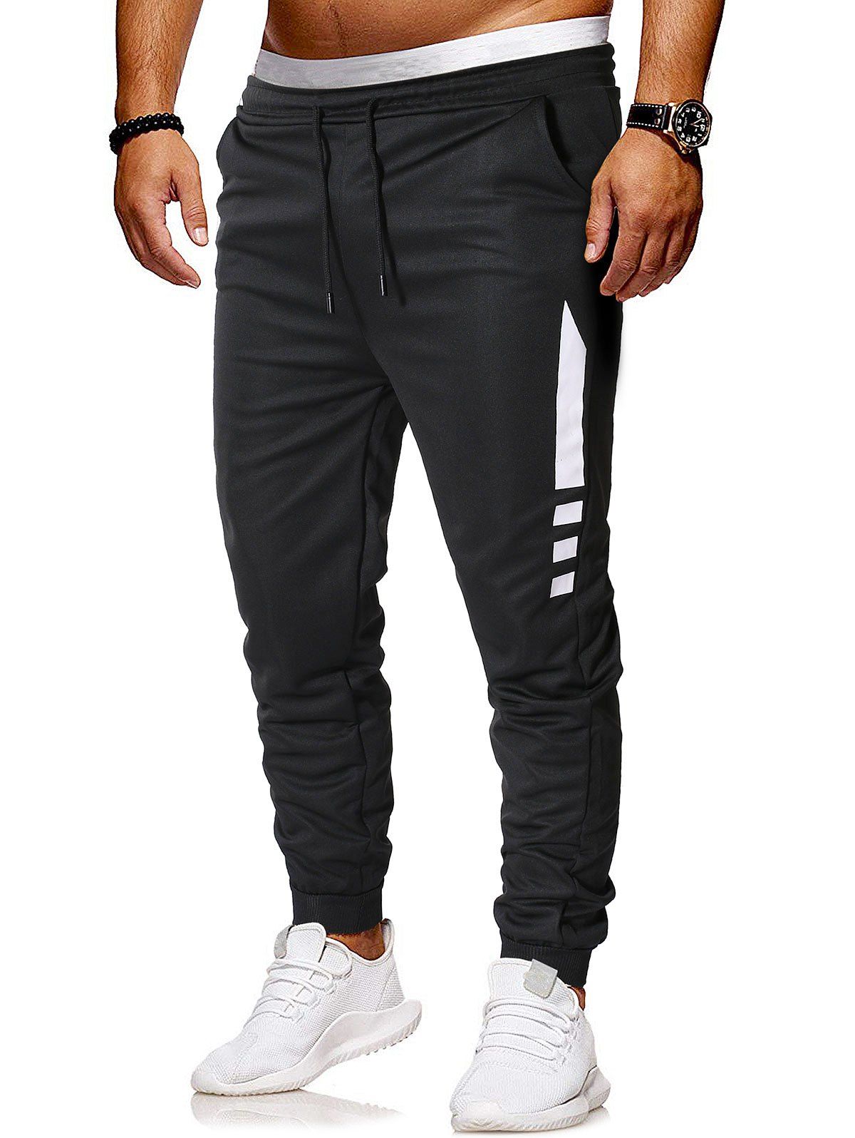 

Drawstring Design Jogger Pants, Black