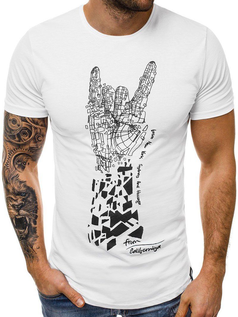 

Gesture Printed Short Sleeves T-shirt, White