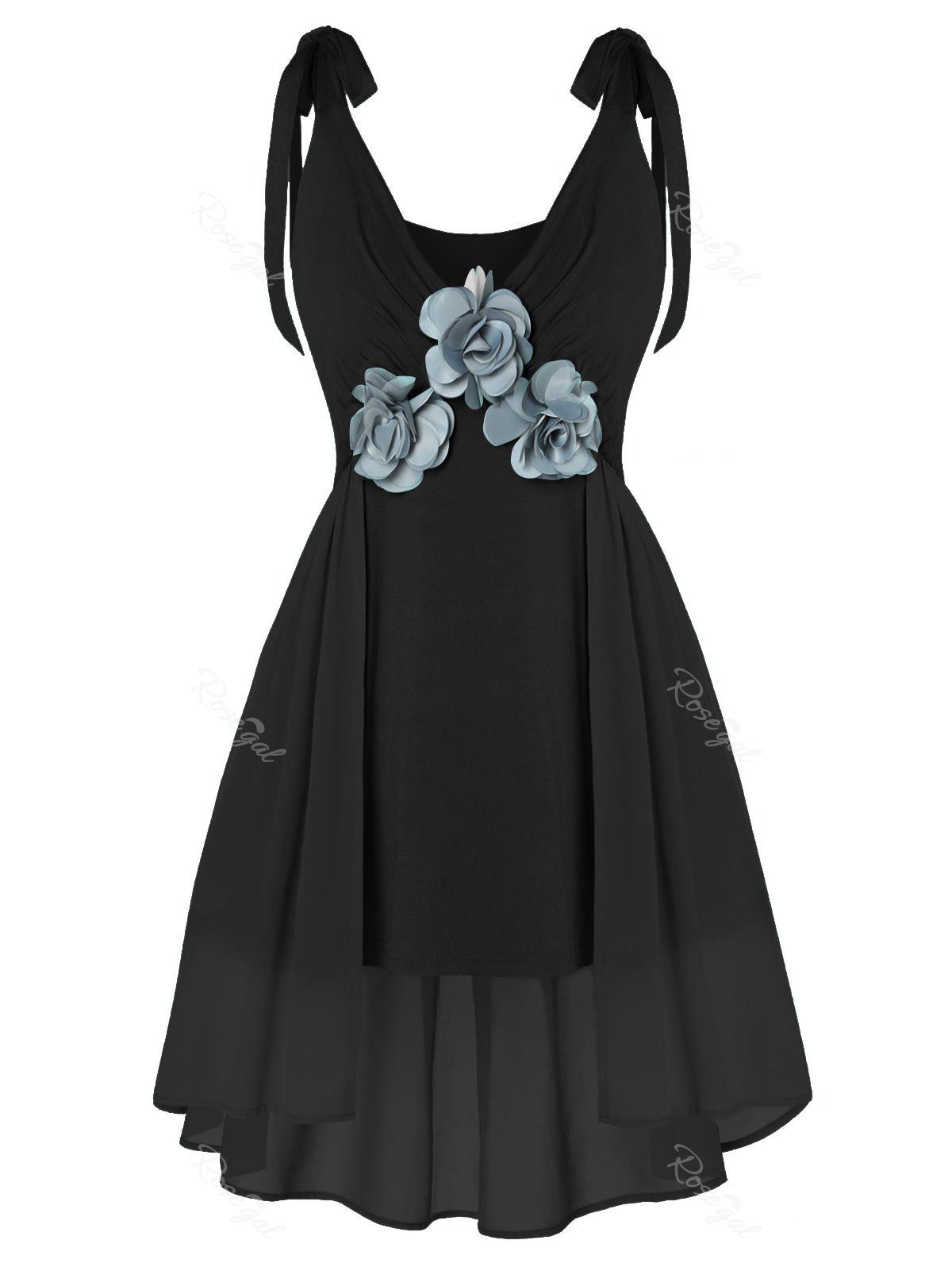 

Plus Size Flare Tunic Tank Top, Black