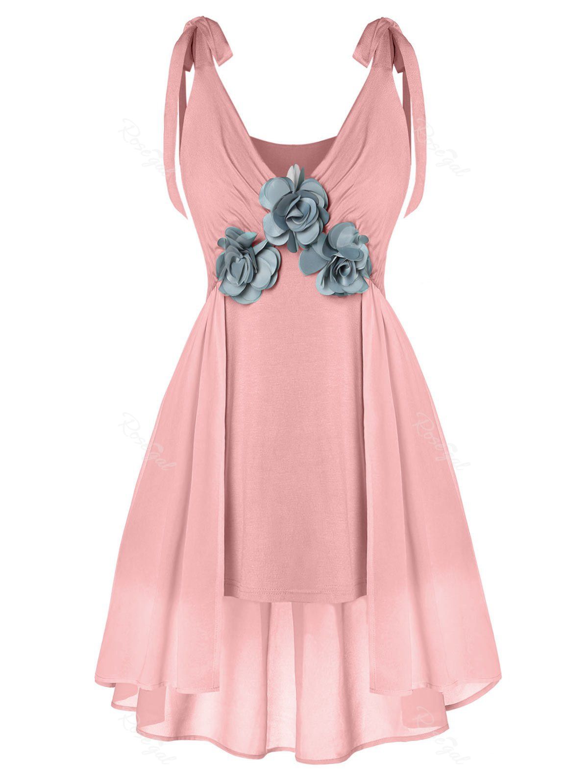 

Plus Size Flare Tunic Tank Top, Pink