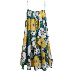 

Plus Size Two Piece Print Layered Midi Dress With Criss Cross Crop Top, Shamrock green