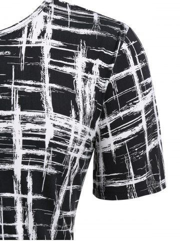 

Abstract Print Round Neck T-shirt, Black