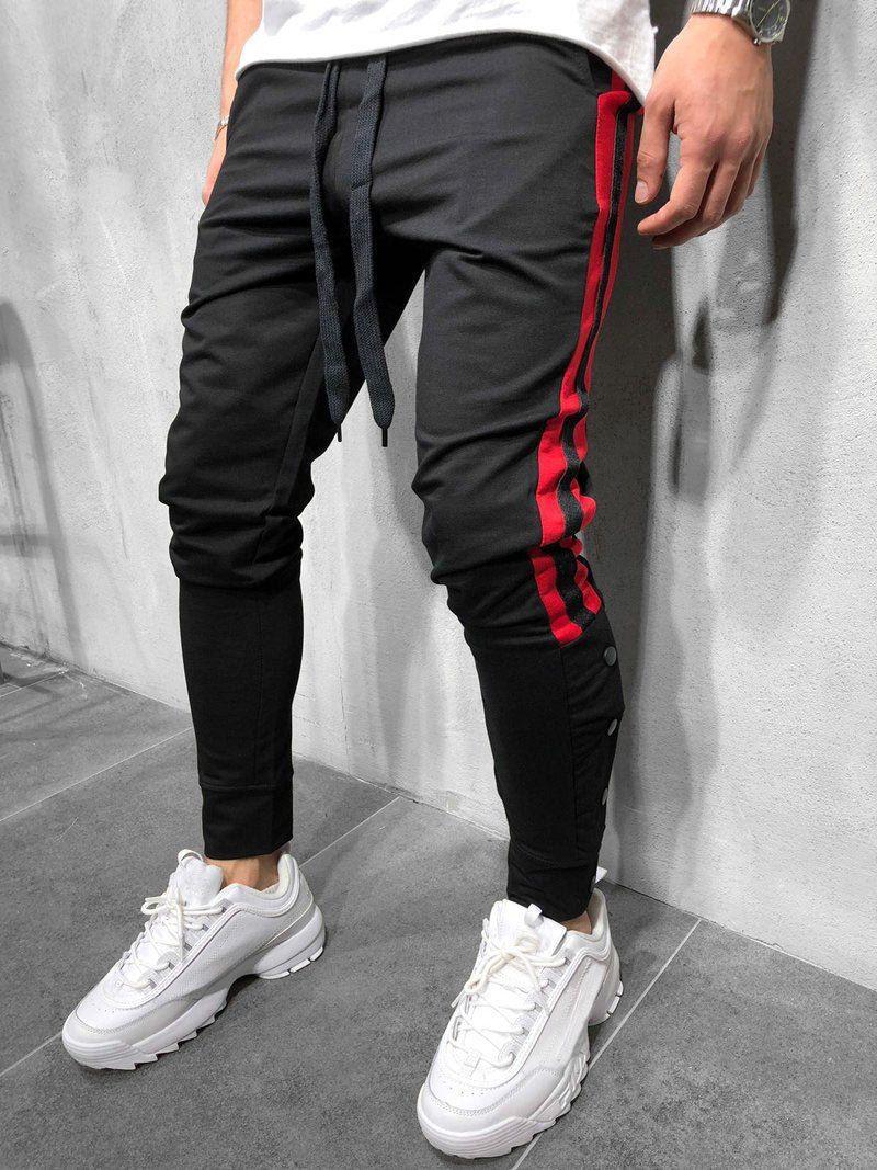 

Drawstring Decoration Casual Jogger Pants, Black