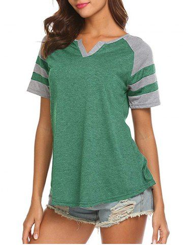 

Stripe V Neck Tee, Sea green