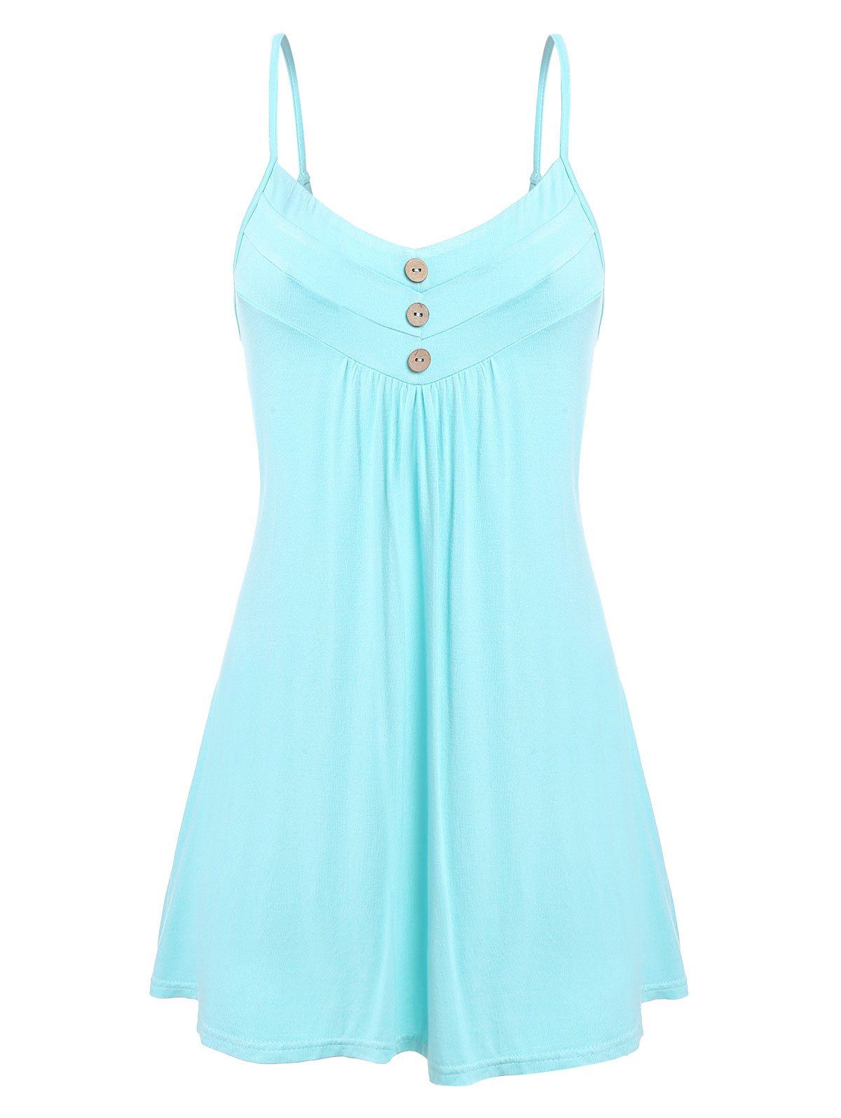 

Spaghetti Strap Flare Tank Top, Light aquamarine