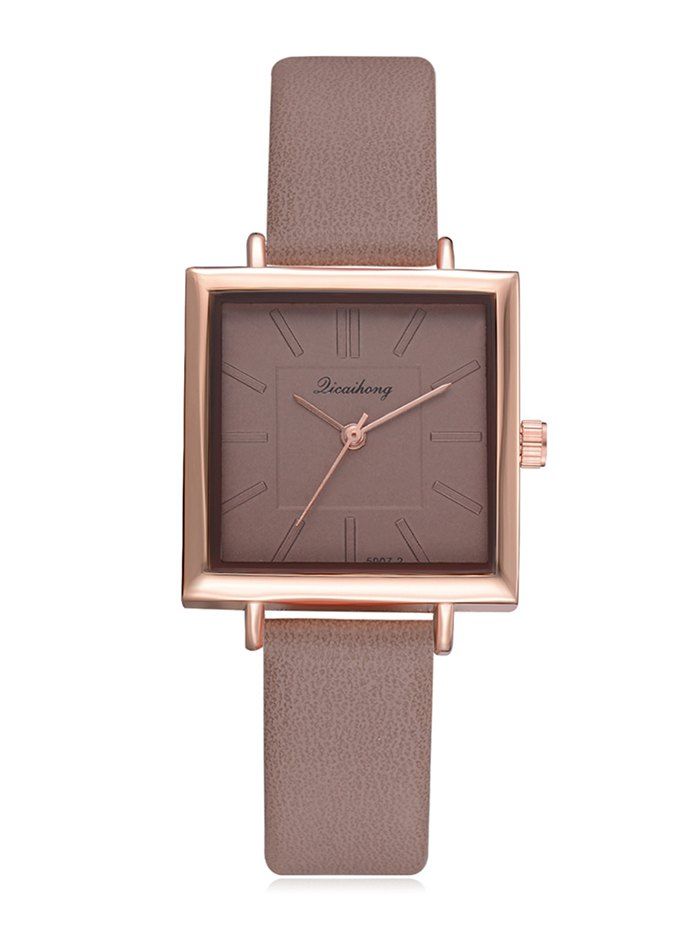

Brief Business Square Wrist Quartz Watch, Beige
