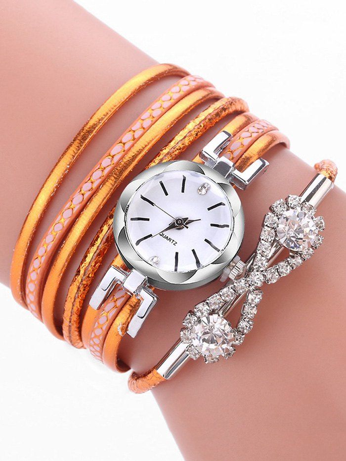 

Infinity Rhinestone Wrap Quartz Watch, Orange