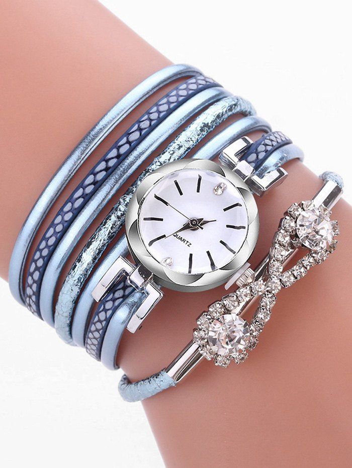 

Infinity Rhinestone Wrap Quartz Watch, Sky blue