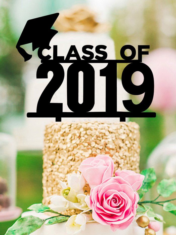 

2019 Graduated Cake Sign Decoration, Black