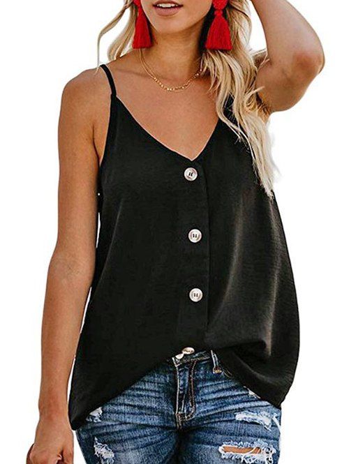 

Buttons Cami Top, Black