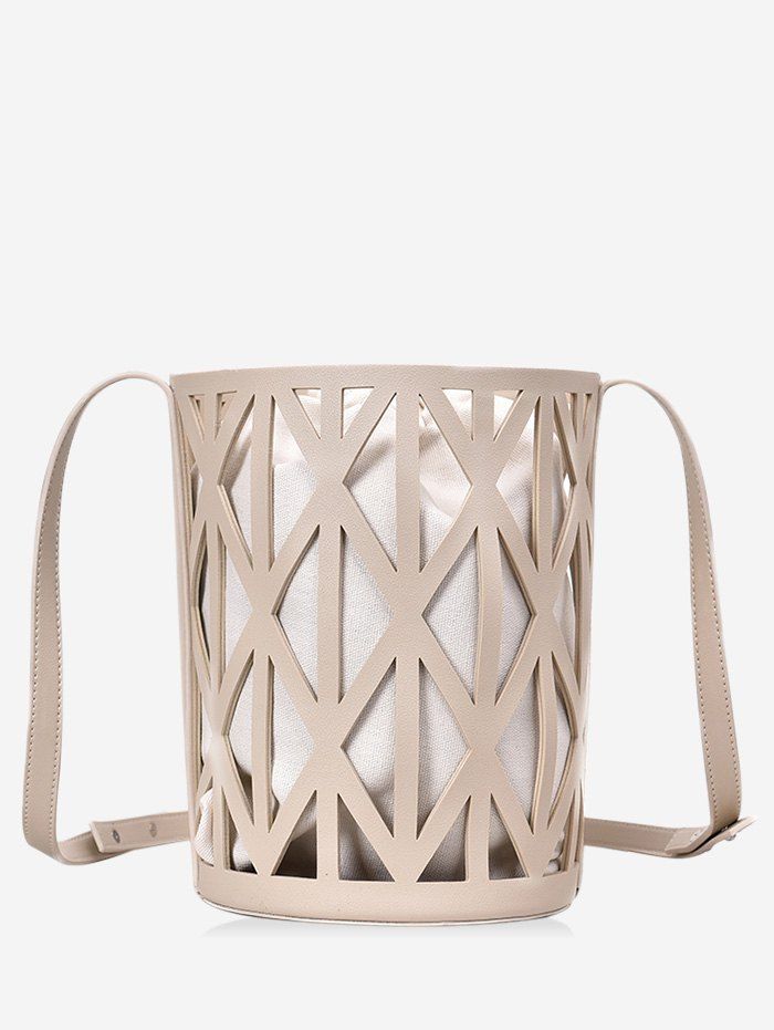 

Hollowed Bucket Single Shoulder Bag, White