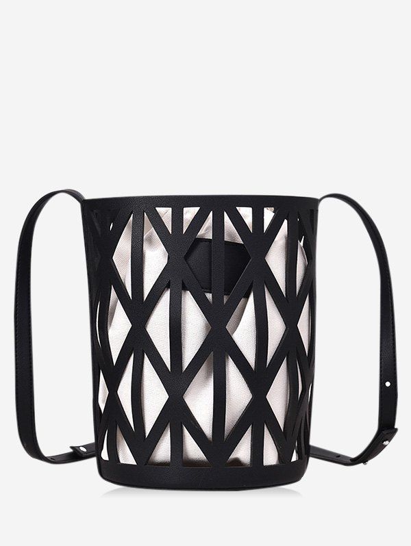 

Hollowed Bucket Single Shoulder Bag, Black
