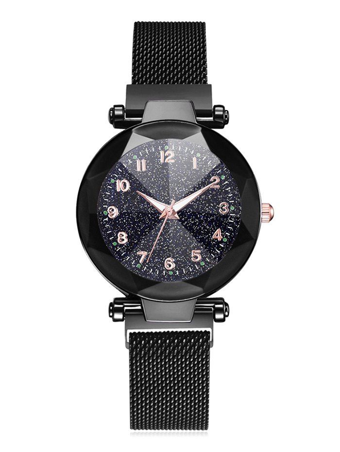 

Shiny Luminous Magnetic Buckle Quartz Watch, Black