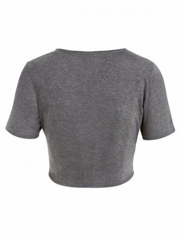 

Front Knot Plus Size Top, Gray