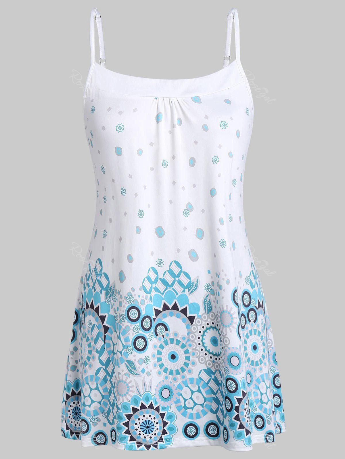 

Plus Size Printed Cami Tank Top, White