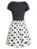 Cami Polka Dot Dress with Crop T-shirt -  
