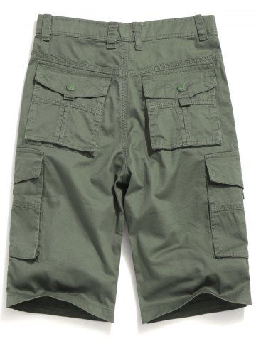 

Solid Color Leisure Cargo Shorts, Army green