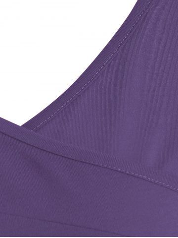 

Floral Print Wrap A Line Dress, Purple