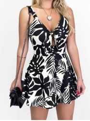 Knotted Sleeveless Loose Romper -  