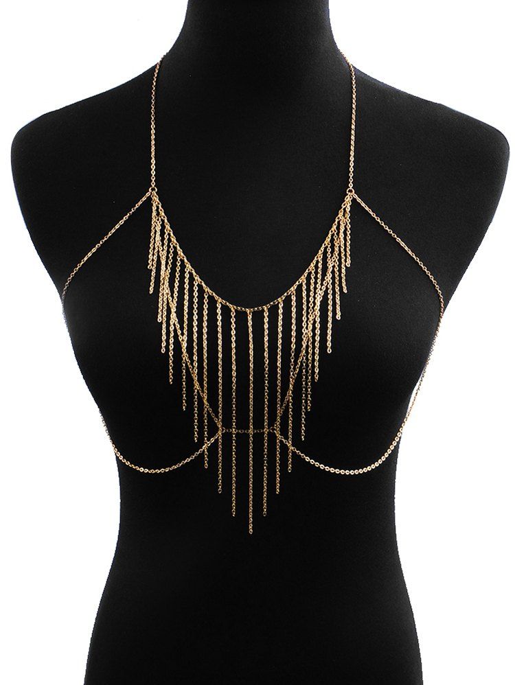 

Sexy Fringe Bikini Body Chain, Gold