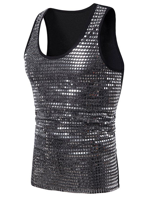 

Shiny Sequined Tank Top, Silver