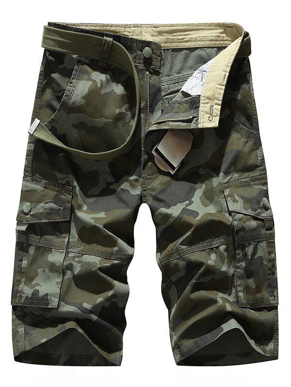 

Pocket Design Casual Cargo Shorts, Woodland camouflage