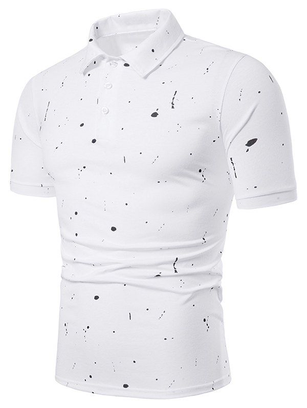 

Paint Splatter Shirt Collar T Shirt, White