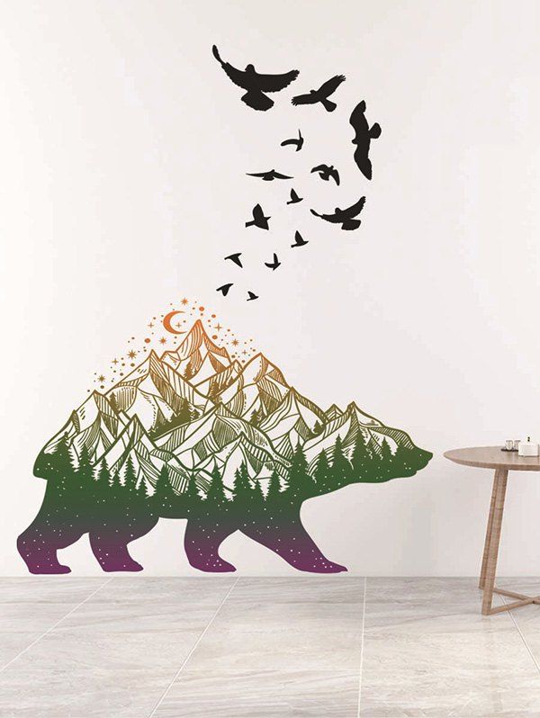 

Mountains Animal Print Wall Art Stickers, Multi
